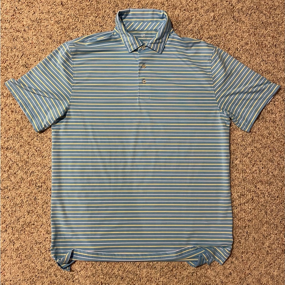 Southern Tide - Collared Shirt. 
Size - Large. 
Color - Light Blue & Yellow.